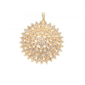 Elegant Gold-Tone Diamond Stud Earrings – Classic Round Design