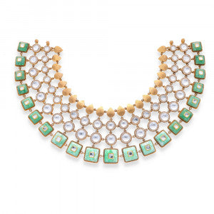 Traditional Gold-Tone Ruby Temple Necklace – Festive &amp; Bridal Jewelry