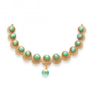 Gold Textured Necklace – Modern Minimalist CZ Accent Design