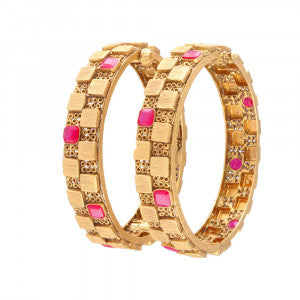 Antique Gold & Ruby Stone Ring – Adjustable Traditional Jewellery