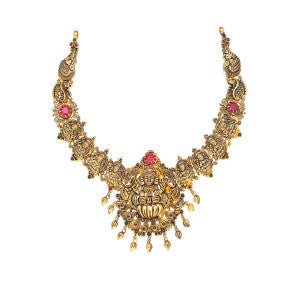 Antique Lakshmi Necklace – Traditional South Indian Bridal Jewellery
