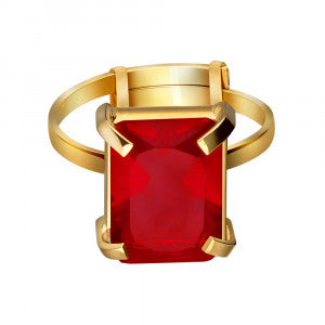 Antique Gold & Ruby Stone Ring – Adjustable Traditional Jewellery