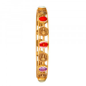 Navratna Temple Bangle – Antique Gold-Tone Traditional Jewellery
