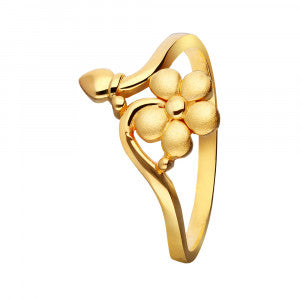 Classic Floral Gold-Tone Ring – Adjustable Minimal Traditional Jewellery