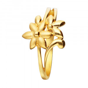 Classic Floral Gold-Tone Ring – Adjustable Minimal Traditional Jewellery