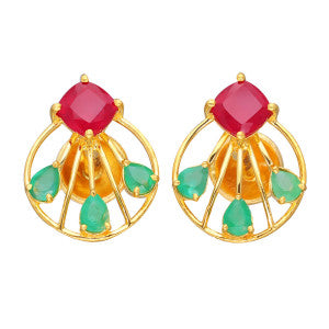 Sapphire &amp; CZ Halo Ring – Modern Silver-Tone Adjustable Statement Ring